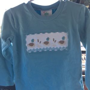 Shrimp and Grits boy 2t duck long sleeve shirt.